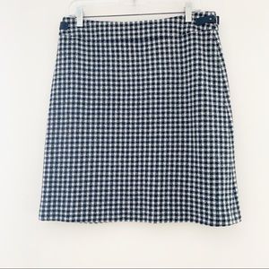 Hugo Boss Black White Wool Houndstooth Skirt 6
